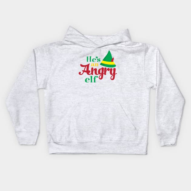 He's An Angry Elf Kids Hoodie by Christ_Mas0